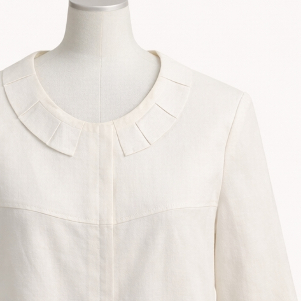 Spanner Linen Jacket Warm White Button Front Ligh… - image 5